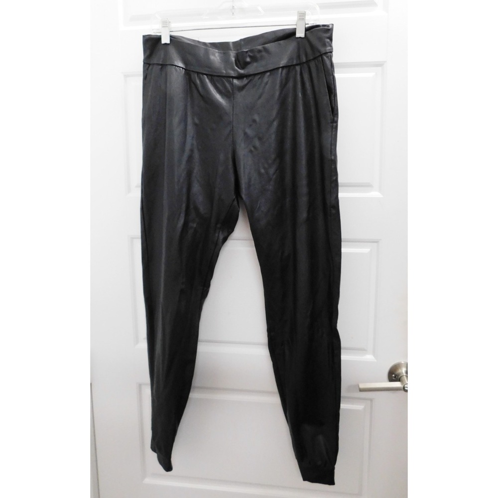 Commando Black Faux Leather Pants with Pockets sz L